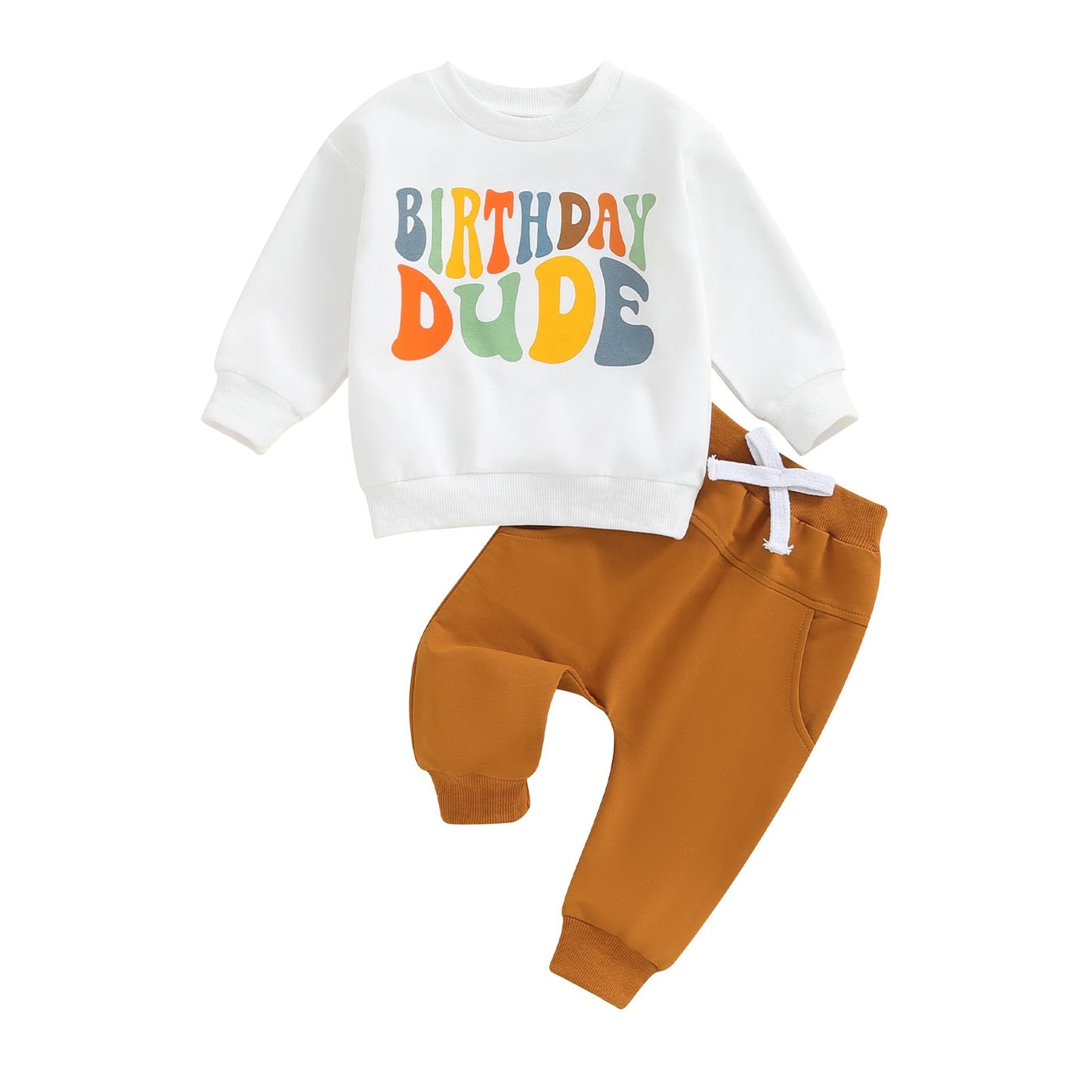 Kayotuas Toddler Baby Boy Birthday Outfit 1 2 3 4 Year Old Birthday Boy Sweatshirt and Pants Set 2 Piece Infant Fall Clothes (Br