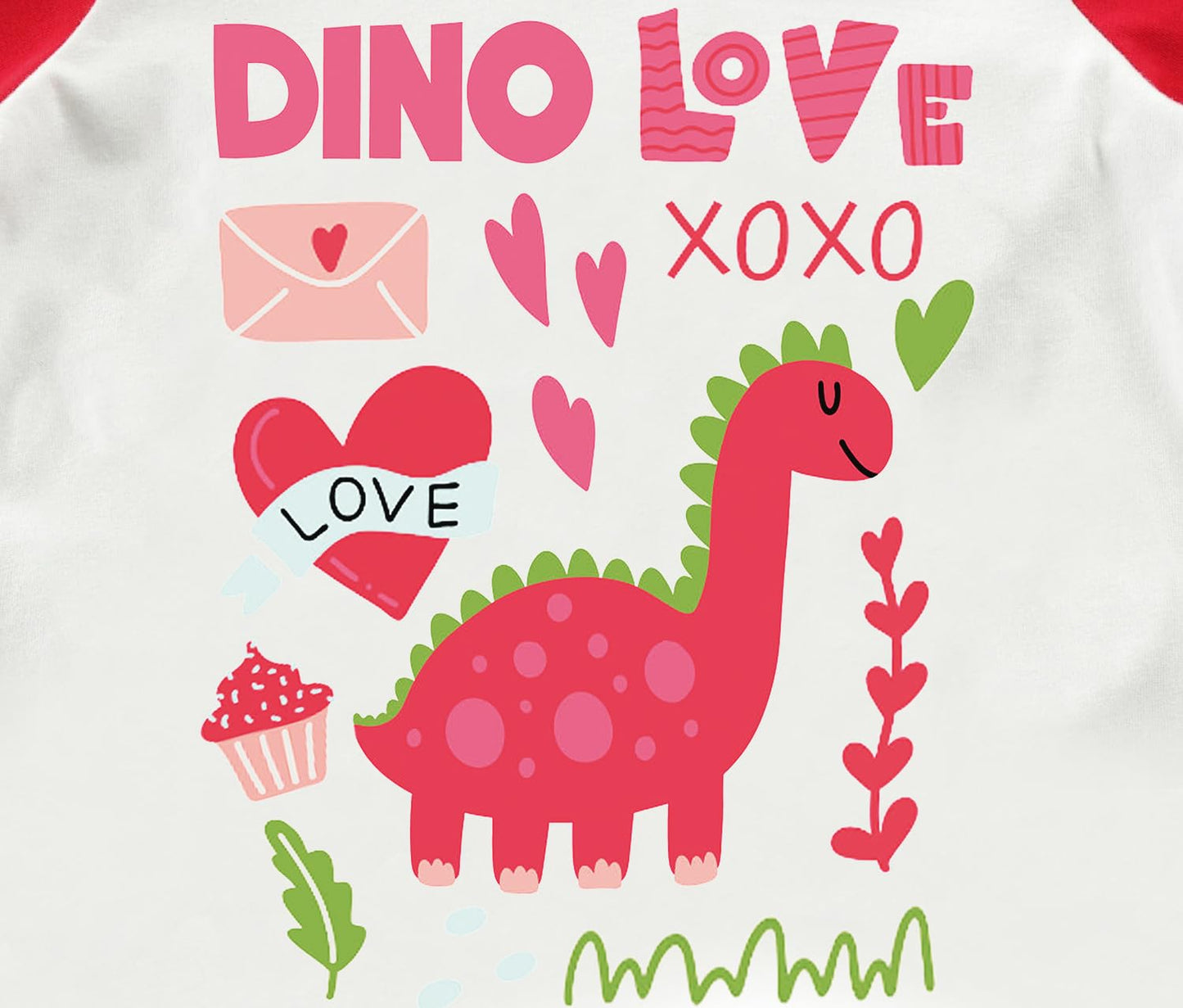 Tkria Girls Valentine Day Shirts Raglan T-Shirts Toddler Dinosaur Baseball Tee For Kids Valentine Clothes For Toddlers 6 Years