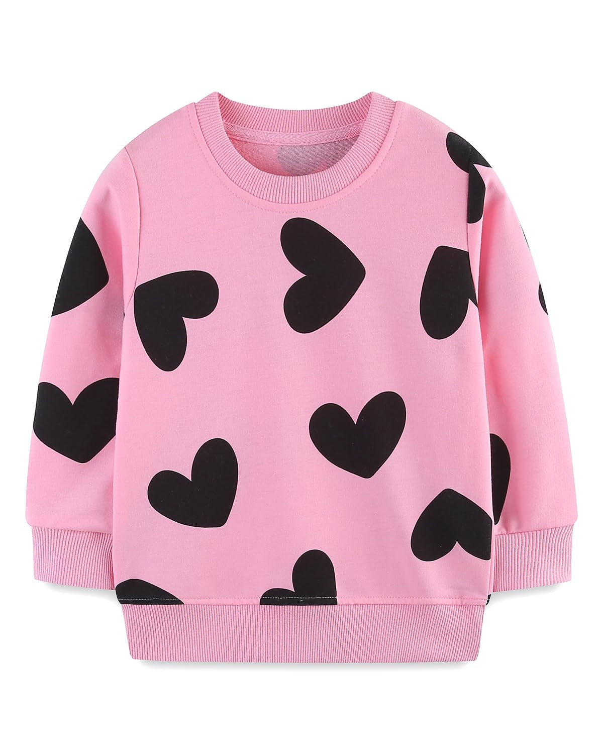 Mrocioa Love Heart Prints Shirt Toddler Girls Sweatshirt Kids Valentine'S Day Heart Shirt Long Sleeve Vday Pink Tops For 5T