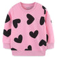 Mrocioa Valentine'S Day Love Heart Graphic Shirt Girl Cotton Sweatshirt Vday Kids Long Sleeve Crewneck Pink Tops For 6 Years