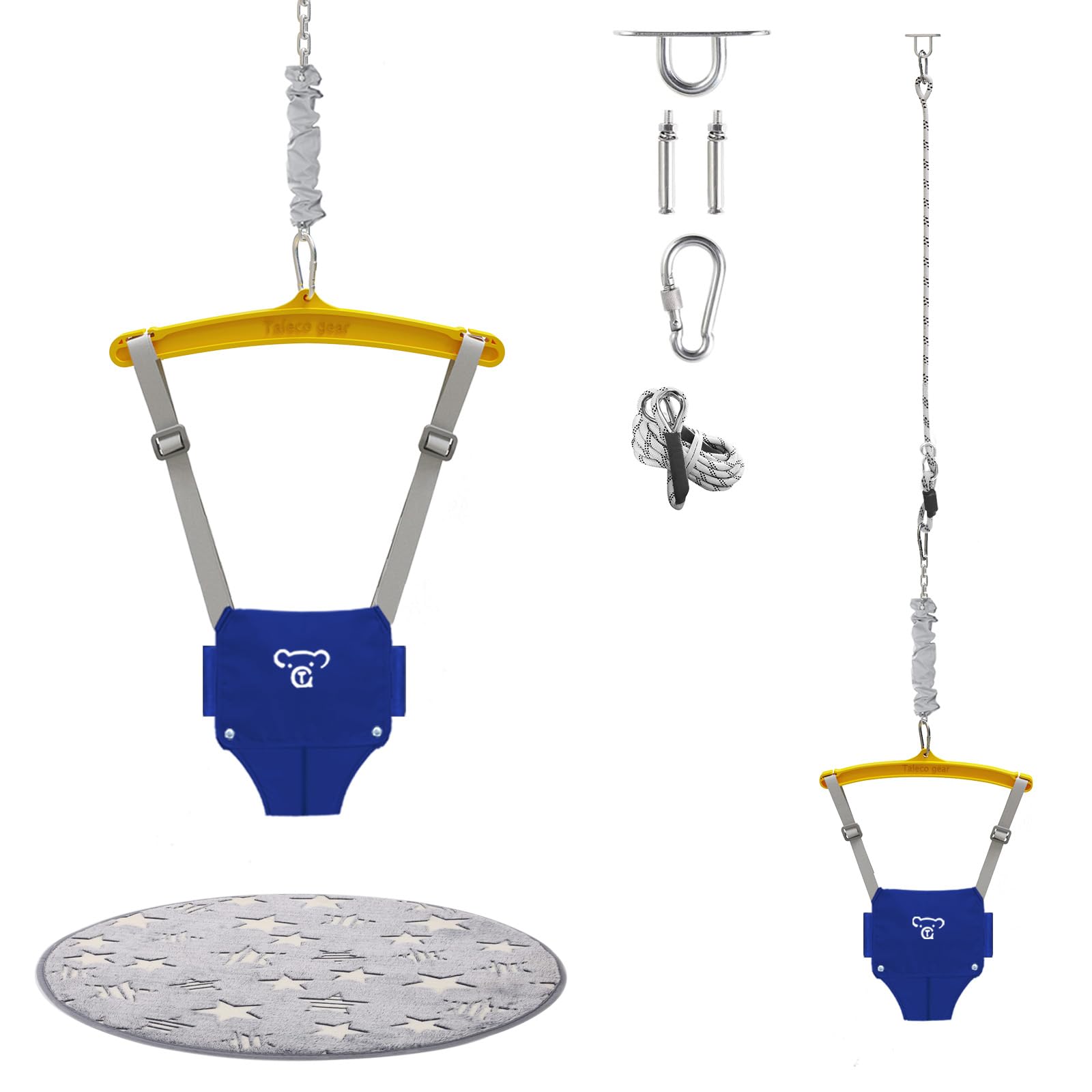 Baby Jumper with a Ceiling Hook for Infant & Toddlers, Door Jumper with Adjustable Chain, Protable Babies Jumpers and Bouncers f
