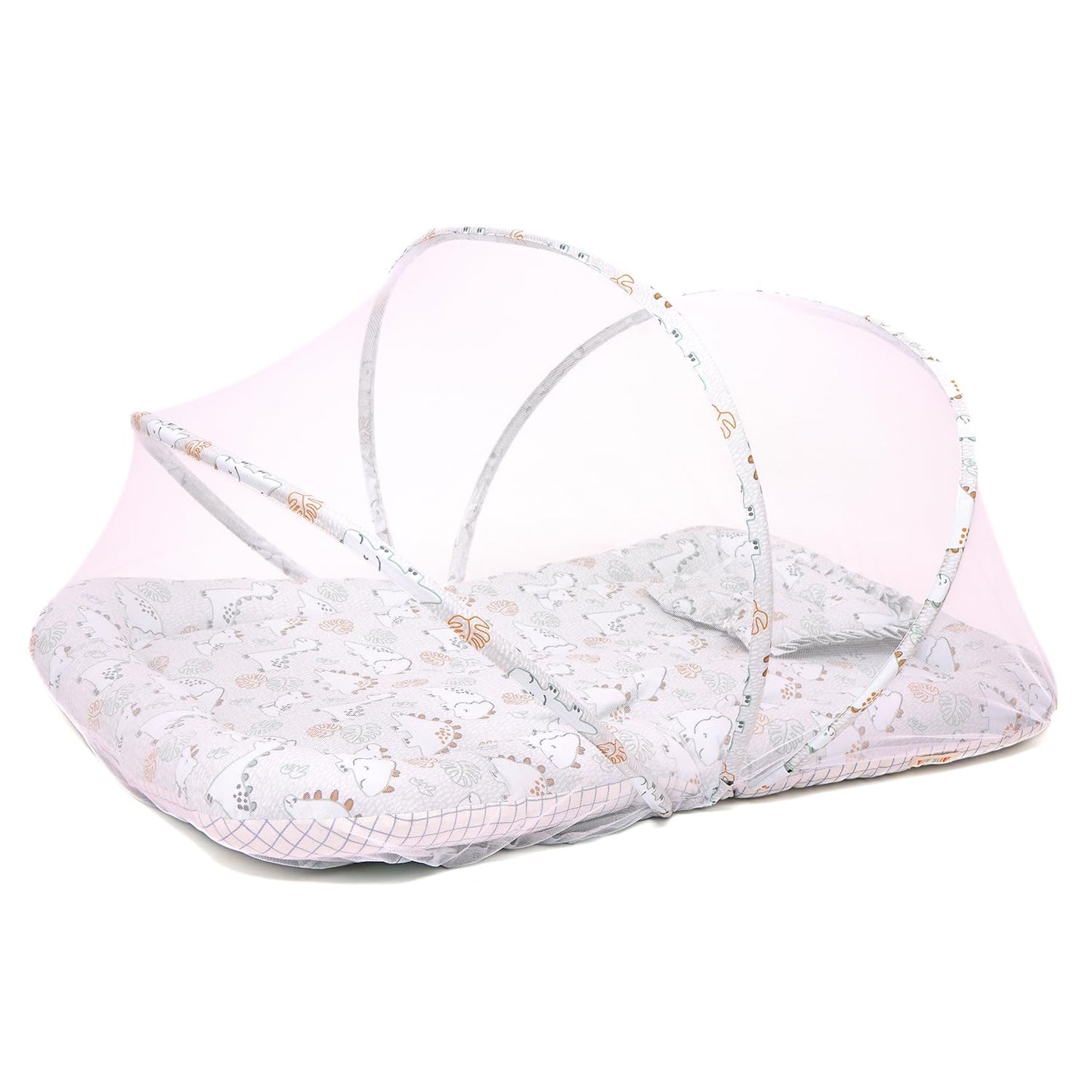 Tidy Sleep Mattress With Mosquito Net, Mosquito Protection Mattress, Size: 90Cm X 65Cm X 10Cm Dino