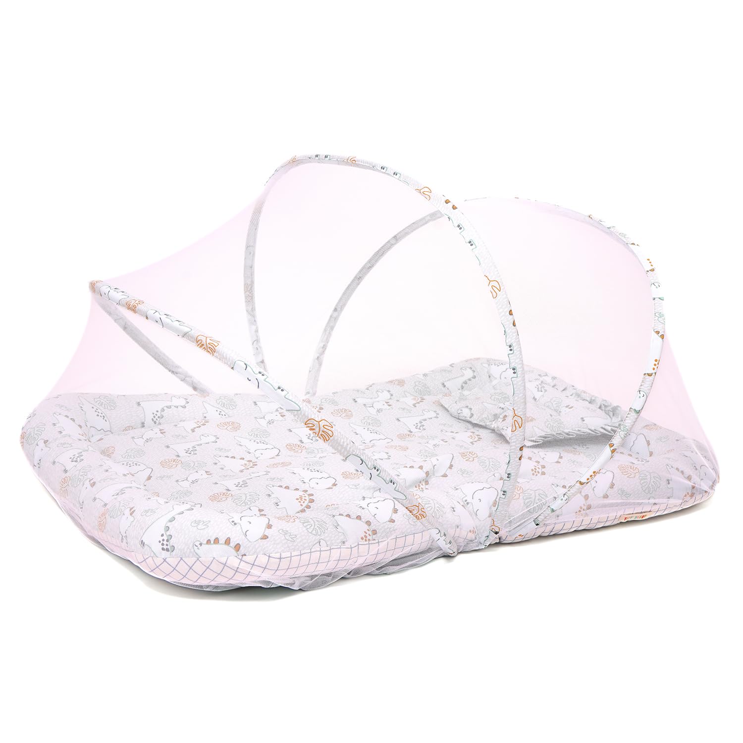 Tidy Sleep Mattress With Mosquito Net, Mosquito Protection Mattress, Size: 90Cm X 65Cm X 10Cm Dino