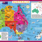 Tot Talk Australia Educational Placemat For Kids - Made In Usa - Durable, Double-Sided, States & Territories, Capitals, Natural