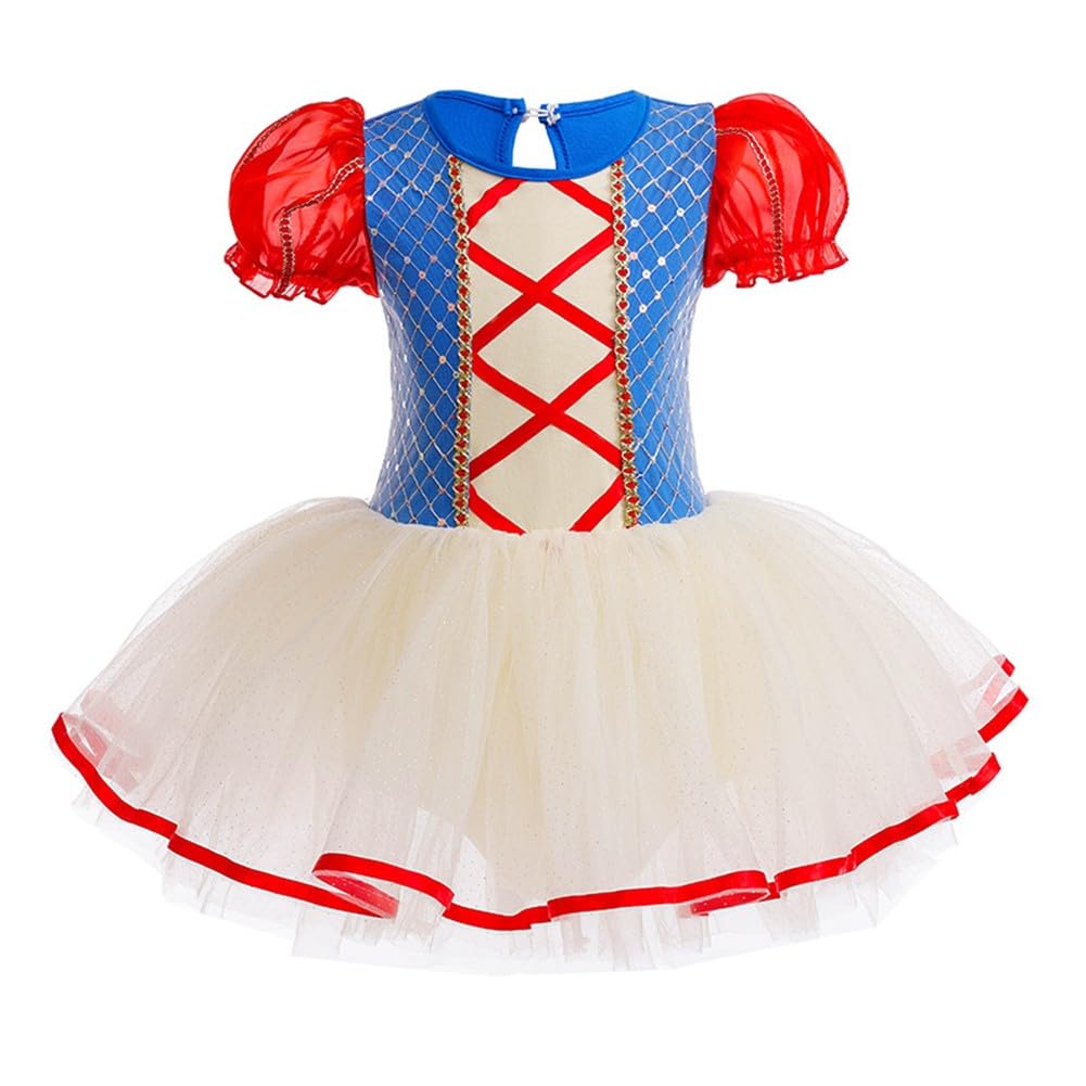 DYMCII Baby Girls Snow White Princess Ballet Dress Leotards Skirted Tutu Kids Halloween Xmas Party Fancy Costume Blue