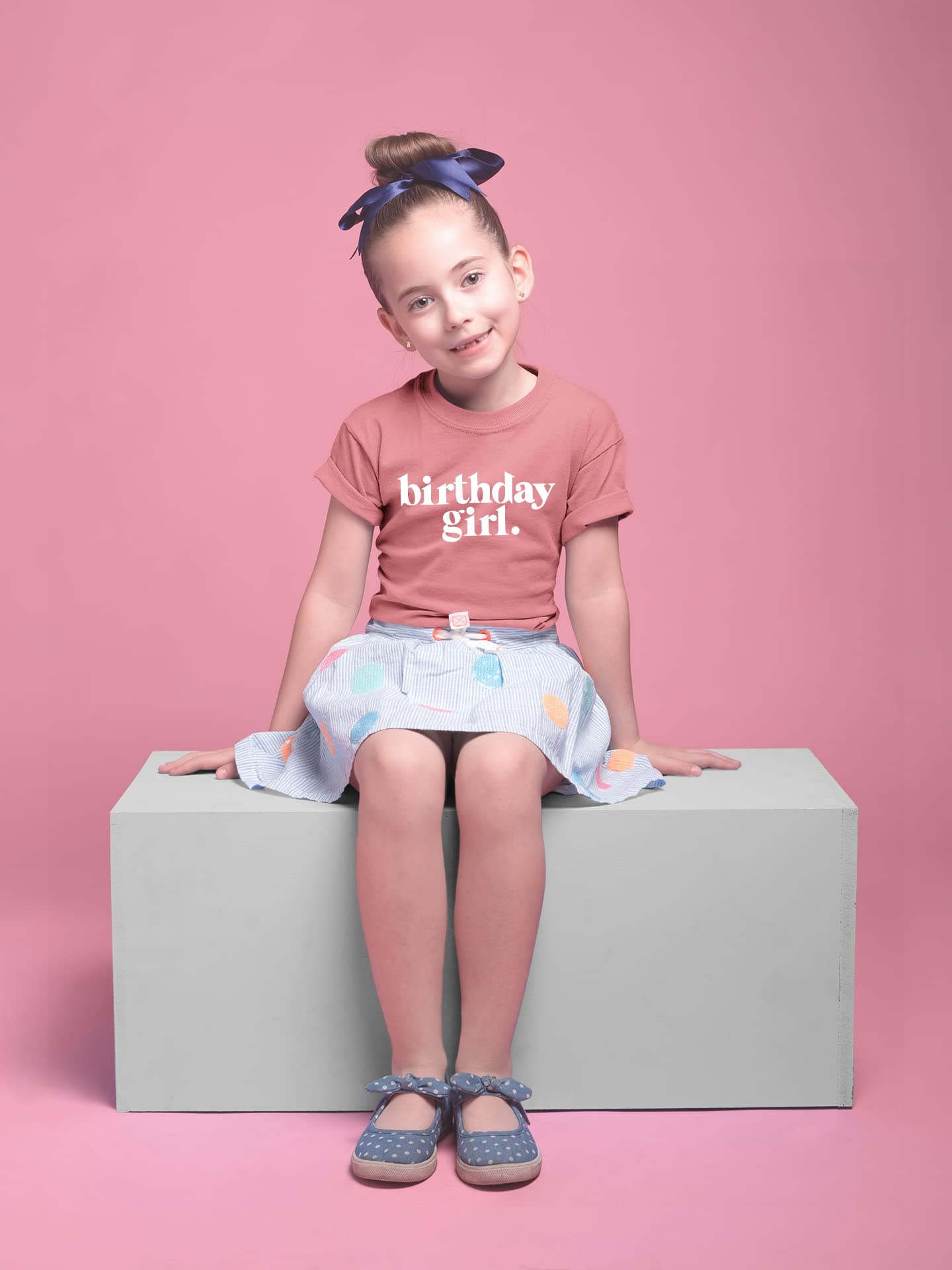 Birthday Girl Shirt Outfit Year Old Kids For Toddler 1St 2Nd 3Rd 4Th 5Th 6Th 7Th (Mauve, 5 Years)