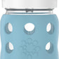 Lifefactory 8-Ounce Wide Neck Glass Baby Bottle With Protective Silicone Sleeve And Pivot Straw Cap, Denim (Lg2241Wde4)