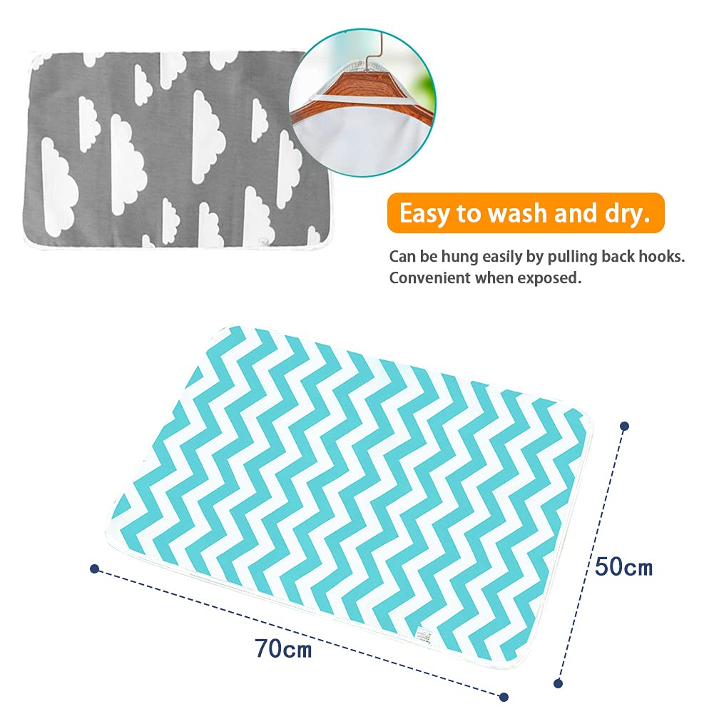 Baby Diaper Changing Pad, Maveek 2 Pack Waterproof Change Mats Infants Portable Diaper Changer Mat For Home,Travel And Outside A
