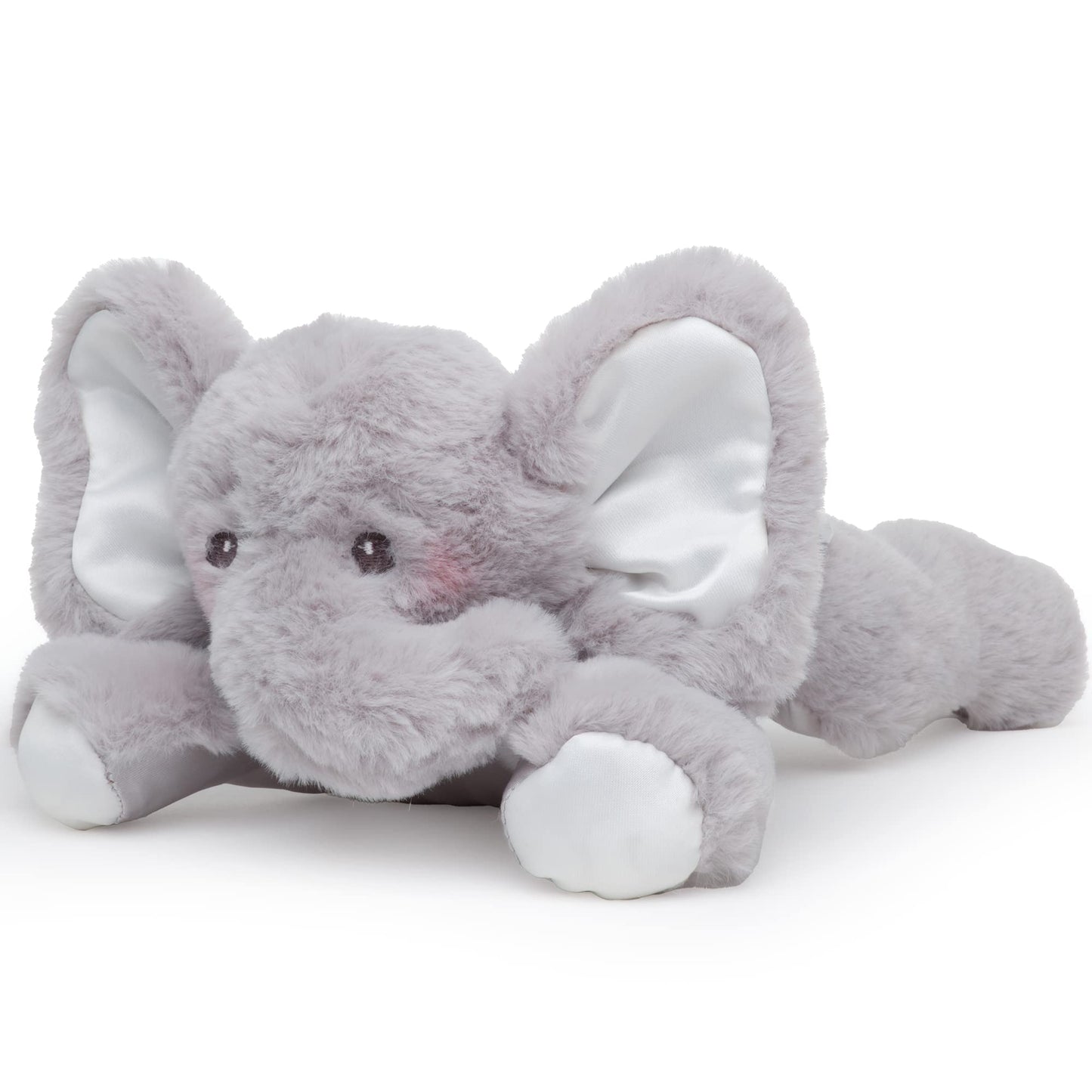 Bearington Baby Lil Spout Rattle: 8-Inch Plush Stuffed Gray Elephant Rattle, Shaker Toy with Soft Plush Fur, Floppy Ears and Sat