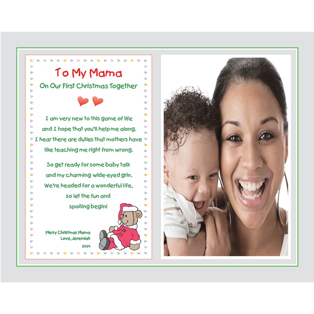 Poetry Gifts New Mom, To My Mommy On Our First Christmas Together, Personalized 8X10 Inch Print, Add Photo