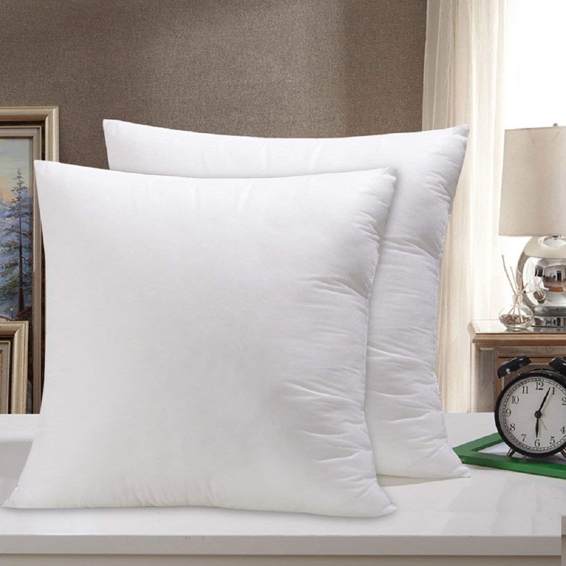 Kuber Industries Microfibre Cushion Filler (CTKTC013953, White, 16inchx16inch inches)  Set of 2