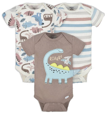 Gerber Baby Boys 5-Pack Variety Onesies Bodysuits (3 Pc Roar, 6-9 Months)