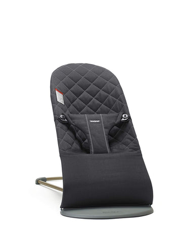 BabyBjrn Bouncer Bliss, Black, Woven, Classic Quilt | 2-in-1 Adjustable Baby Bouncer Seat and Toddler Chair, Newborn to Toddler 