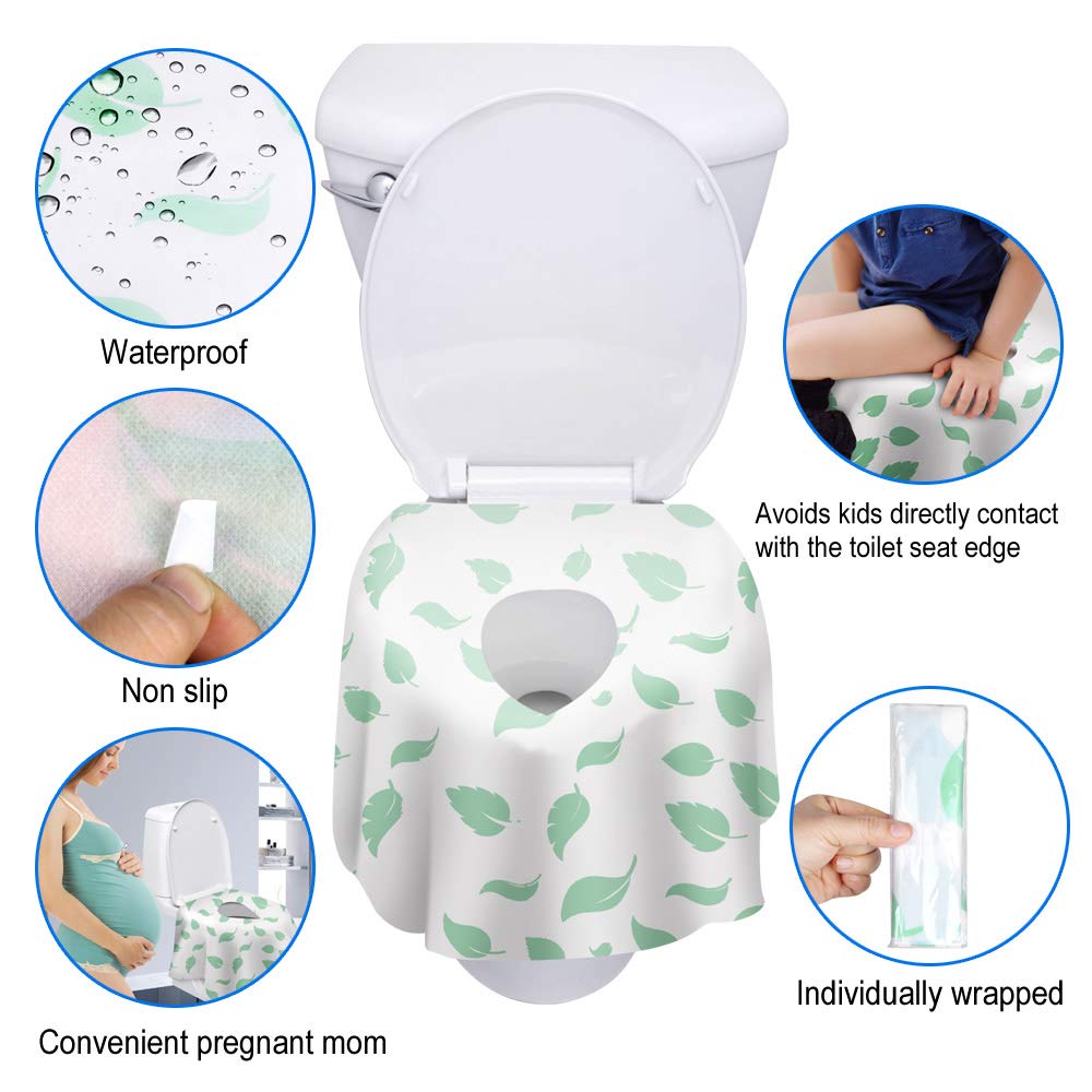 Toilet Seat Covers Disposable, Famard Extra Large Portable Potty Seat Covers For Toddlers, Soft And Waterproof Travel Potty Trai