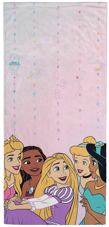 Disney Princess Kids Bath Pool Beach Towel - Super Soft & Absorbent Moana, Cinderella, Jasmins & Rapunzel 100% Cotton Towel, Mea