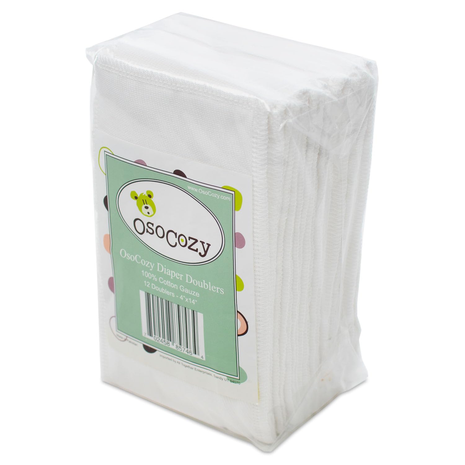 OsoCozy Gauze Cloth Diaper Doublers - 100% Gauze Weaved Cotton, 4x12 inches, 6 Thirsty Layers Thick. Add Extra Absorbency to Bab