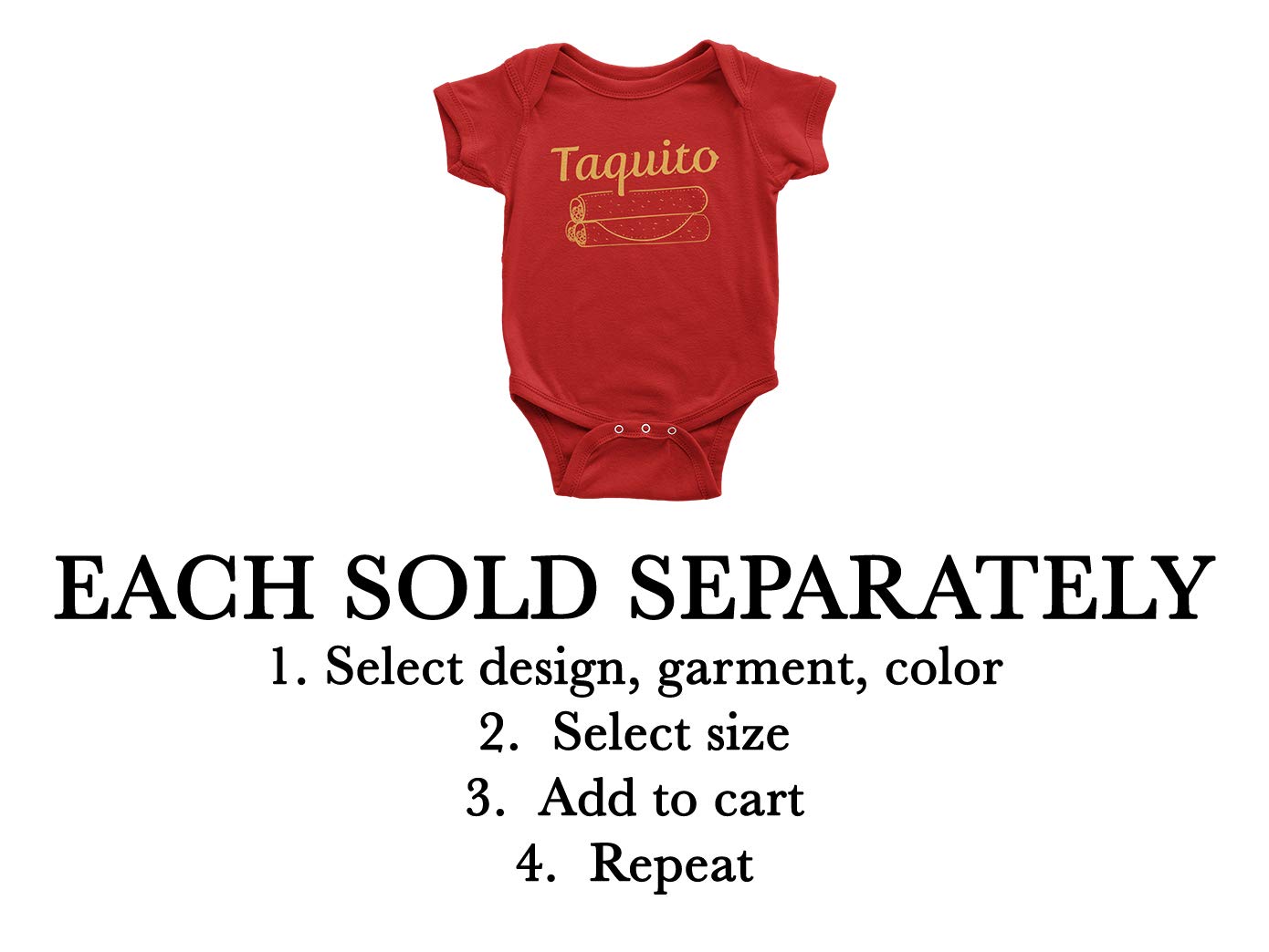Threadrock Taquito | Baby Son Or Daughter Infant Bodysuit | 6 Months, Red
