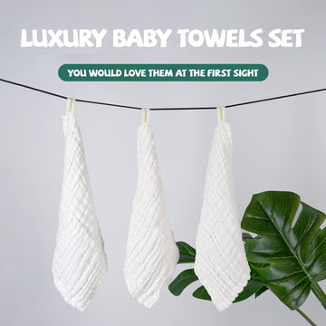 Vivana Baby Muslin Washcloths -6 Layer Soft Absorbent Face Towel - Natural Newborn Wipes For Delicate Skin - Baby Registry As Sh