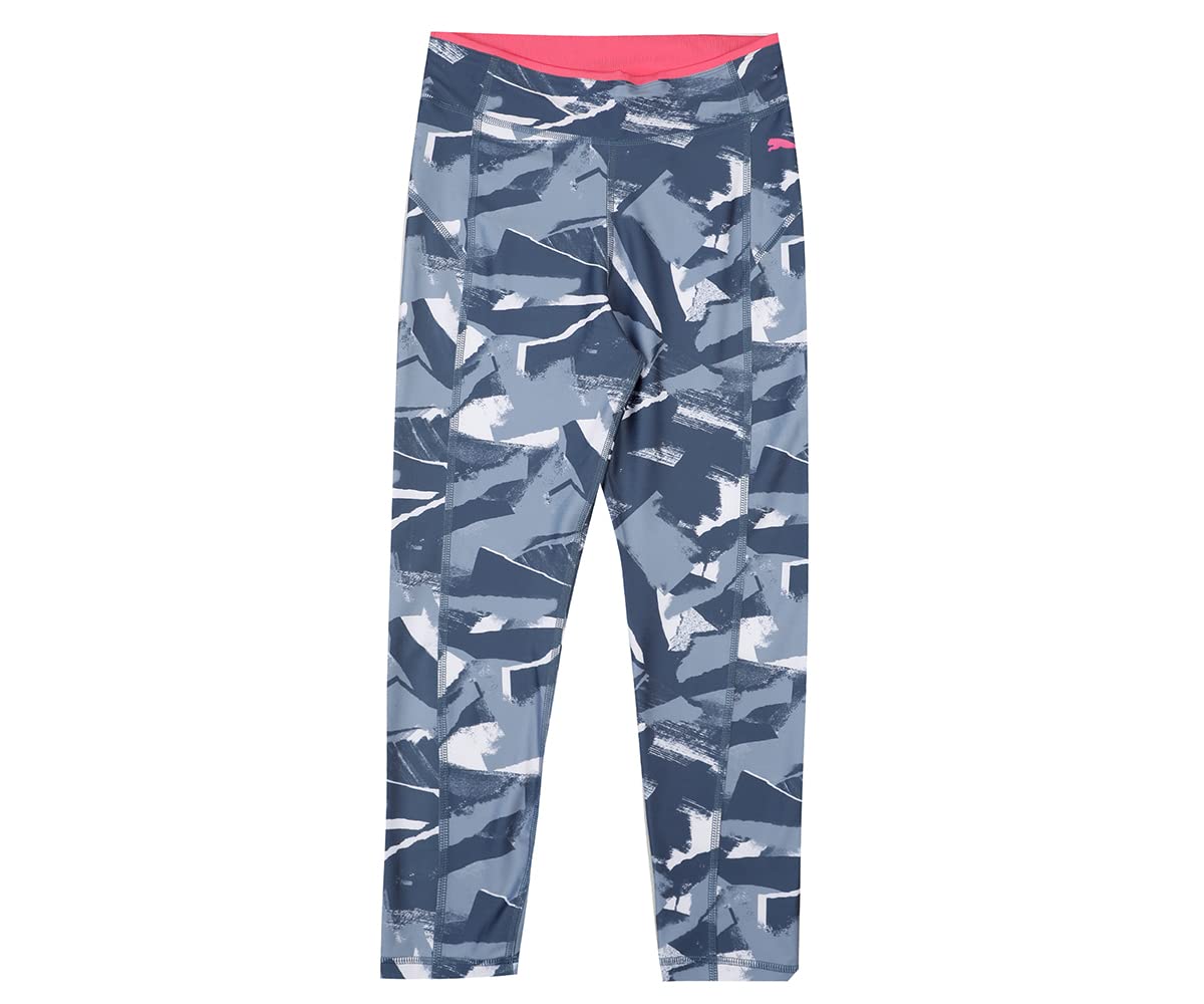 PUMA Girls, Modern Sports AOP 7/8 Tights, Blue Wash, 104, (67019579)
