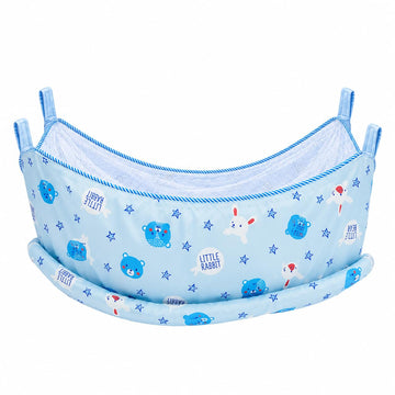 Traditional Baby Khoyu/Cotton Inbuilt Gaadi Cradle Cloth for Ghodiyu/Jhula/Palna & Mosquito Net | Design May Vary (Blue)