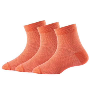 Young Wings WomenS Socks Orange Color Cotton Fabric Free Size Ankle Length Casual & Formal Wear Socks Pack Of 3 W15121K