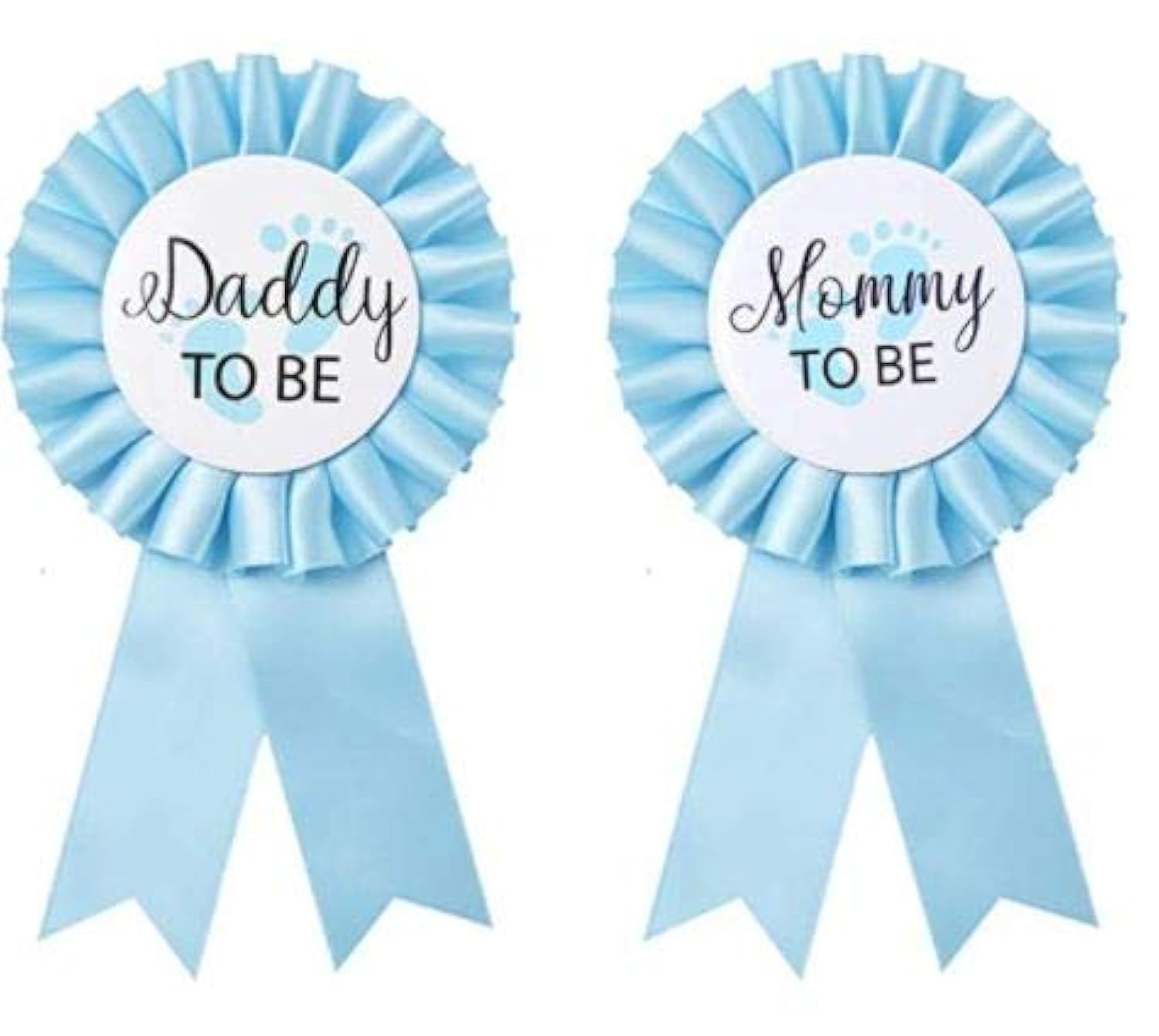 CoolerthingsDG, Daddy to be & Mom to be Tinplate Badge Pin, Baby Shower Button New Dad Gifts Gender Reveals Party Baby Boy Blue 