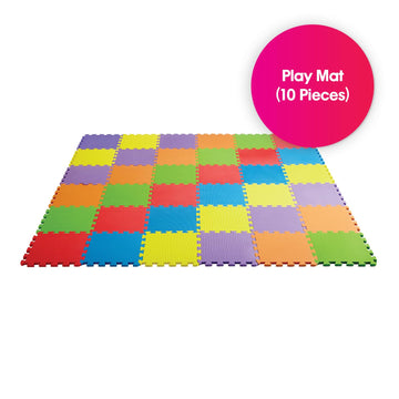Edushape Foam Play Mat For Baby - Foam Interlocking Floor Mats With Solid Colors, Edges And Corners - Thick, Textured, Soft Foam