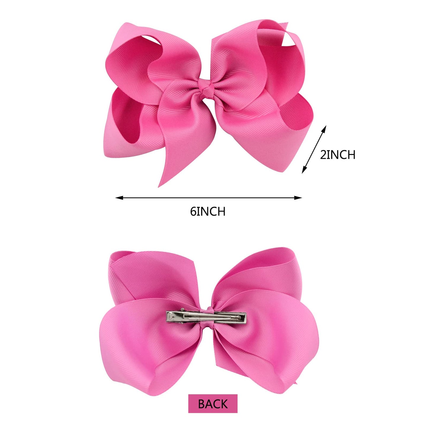 20Pcs Big 6 Inch Hair Bows For Girls Grosgrain Ribbon Toddler Hair Accessories With Alligator Clips For Toddlers Baby Girls Kids