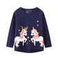 Baby Girl Long Sleeve T-Shirts Unicorn Christmas Elk Graphic Winter Cotton Casual Crewneck Tunic Tops Tee Shirts Sets 3 Pack 12M