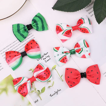 Watermelon Turban Headband Baby Girls Fruit Headwrap Watermelon Hair Hand Bow Bbg20 (Hair Clips-6G)