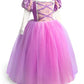 Axaxa Rapunzel Costume For Girls Rapunzel Dress Birthday Party Halloween Costume Cosplay Dress Up For Little Girls 2-11 Years