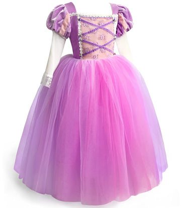 Axaxa Rapunzel Costume For Girls Rapunzel Dress Birthday Party Halloween Costume Cosplay Dress Up For Little Girls 2-11 Years