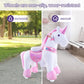 PonyCycle Official Classic U Series Ride on Horse Toy Plush Walking Animal Pink Unicorn Size 4 for Age 4-8 Ux402