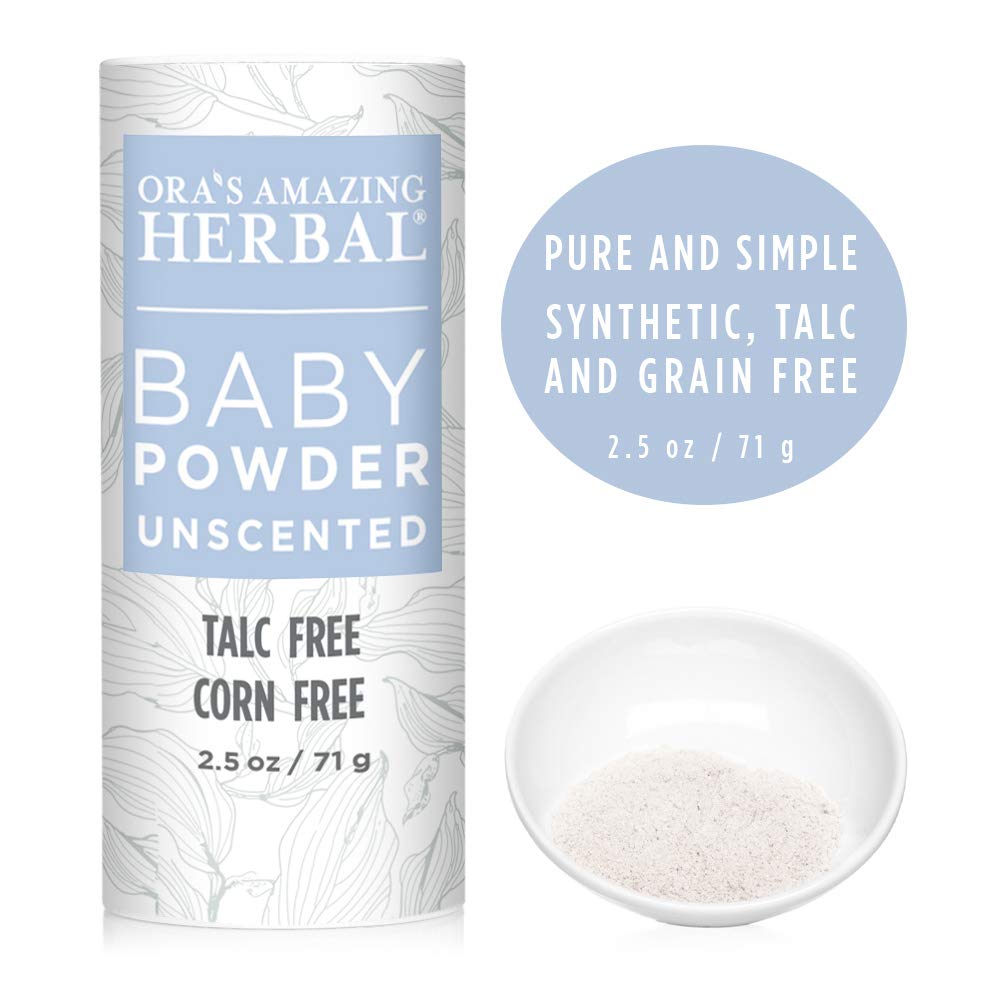 Ora'S Amazing Herbal Talc-Free Grain-Free Gluten-Free Corn-Free Baby Powder 2.5Oz  (Unscented 3 Pack)