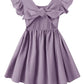 Dutebare Toddler Girls Dress Cotton Linen Ruffle Halter Sleeveless Kids Casual Summer Beach Party Dresses Purple 120