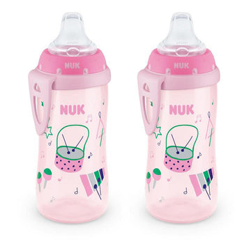 Nuk Active Spill Proof Sippy Cup, 10 Oz, 2 Pack, 8+ Months, Pink - Bpa Free, Spill Proof Sippy Cup