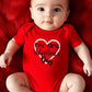 Hrcfbk Infant Newborn Baby Boys Girls My First Valentine'S Day Bodysuit Short Sleeve Romper Layette Set(Red 3,0-3Months)