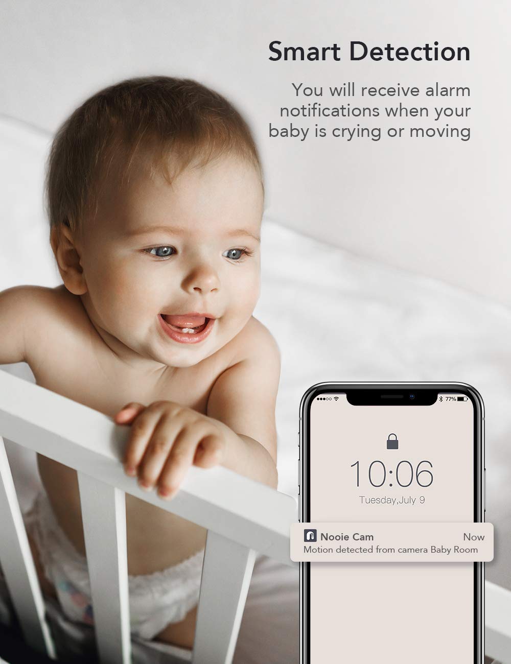 Nooie 2K Baby Monitor With Sd Card, Baby Monitor With Camera And Audio, 2.4G Indoor Camera With Night Vision, Motion And Sound D