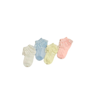 Heartbury Cute And Colorful Organic Cotton Frill/Lace Baby Socks For 15 Years4 Pairs (56 Years)