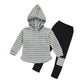 Ritatte Toddler Girl Fall Outfits Striped Hoodie Pants 2Pcs Sweatsuit Set Kids Baby Winter Clothes Jogging Suits For 2-6Y (Gray,