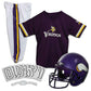 Franklin Sports Minnesota Vikings Kids Football Uniform Set - NFL Youth Football Costume for Boys & Girls - Set Includes Helmet,