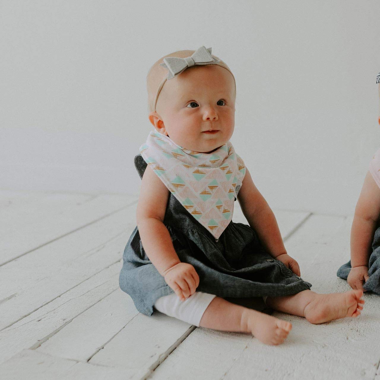 Parker Baby Co. Bandana Drool (Pack of 4) Baby Bibs for Girls - Blush Set