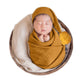 Vemonllas Fashion Cute Newborn Baby Photography Props Outfits Boy Girl Knitted Long Tail Hat With Wrap Blanket Set (Ginger Yello