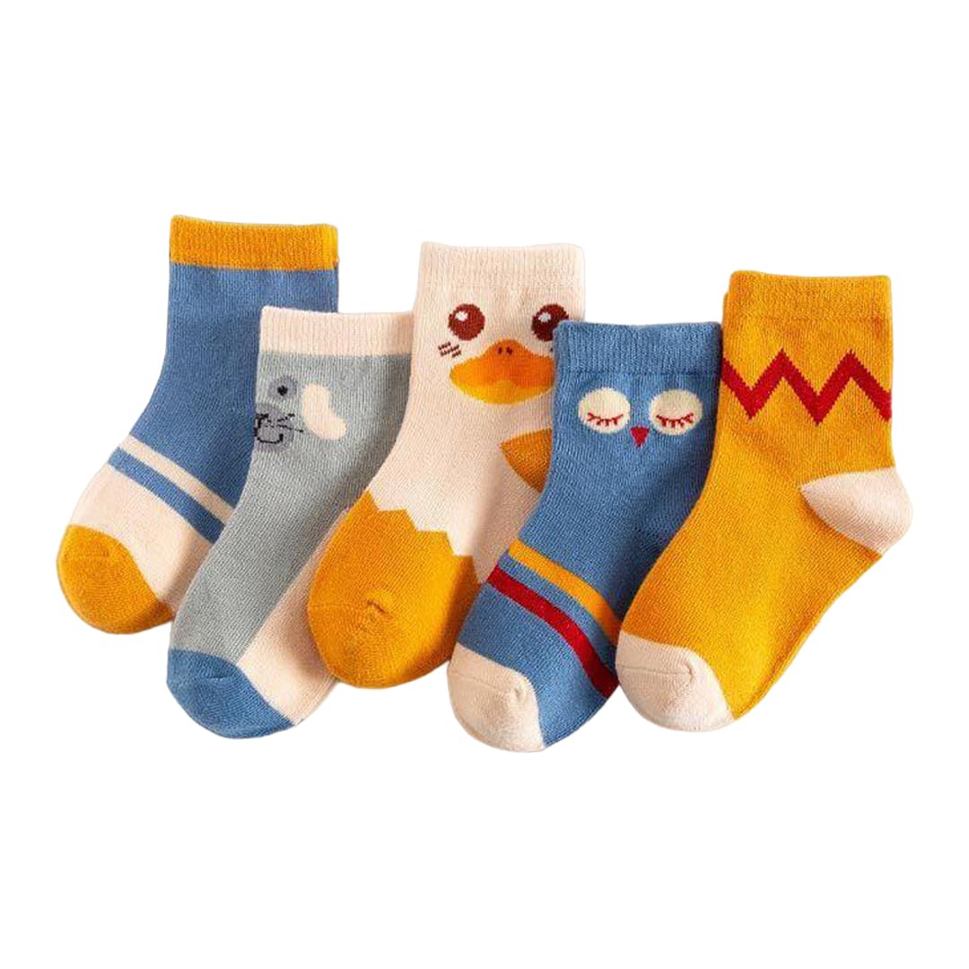 Syga 5 Pairs Socks Baby Autumn And Winter Cotton Socks, Baby MidCalf Socks 25 Year