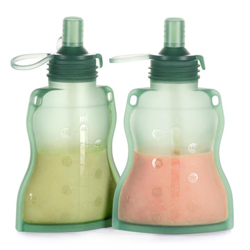 Haakaa Baby Food Pouch Refillable Baby Squeeze Silicone Yummy Pouch, Soft Reusable Squeeze Storage Food Pouch For Kids Toddler,H