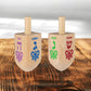 Zion Judaica Large Wood Dreidels Hanukkah Toy Bulk Pack Ziplock Bag 3' Wooden Driedels Natural Wood Spinning Top Dreidlech W/He
