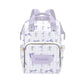 Custom Purple Bow Baby Diaper Bag with Name - Personalized Nursing Travel Tote Backpack for Mom or Dad, Custom Name Baby Daypack