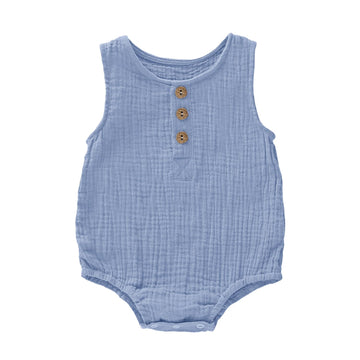 MomS Home Organic Cotton Baby Onesie | Blue (36 Months, Blue)