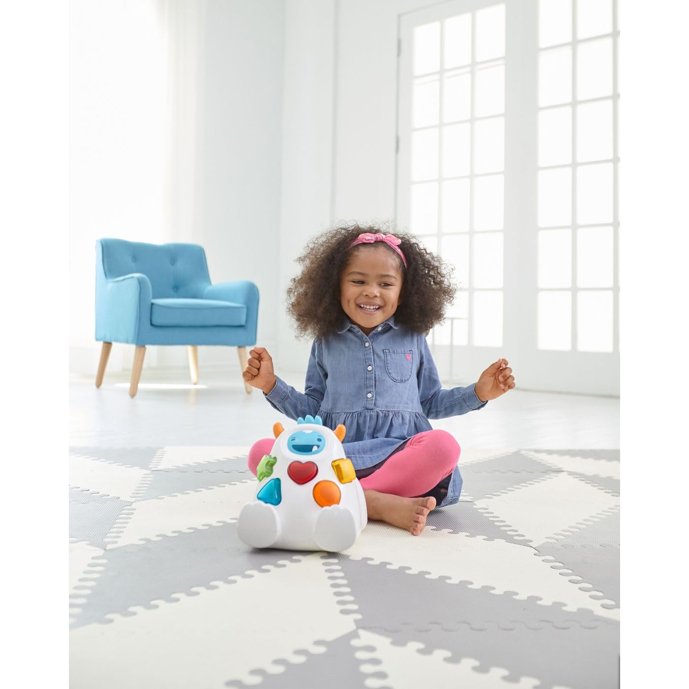 Skip Hop Baby Play Mat, Interlocking Foam Floor Tiles, 70' X 56', Playspot, Grey/Cream