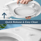 Round Toilet Seat With Built In Potty Training Seat, Slow Close, Easy Clean, Plastic, White